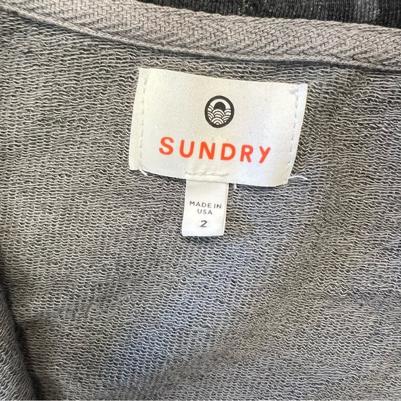 Sundry equinox animal print zip up hooded sweatshirt SZ 2/MED - Picture 3 of 4